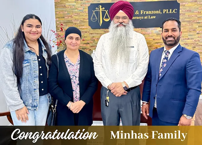 Congratulations from Aman Gaubaria — happy Long Island family